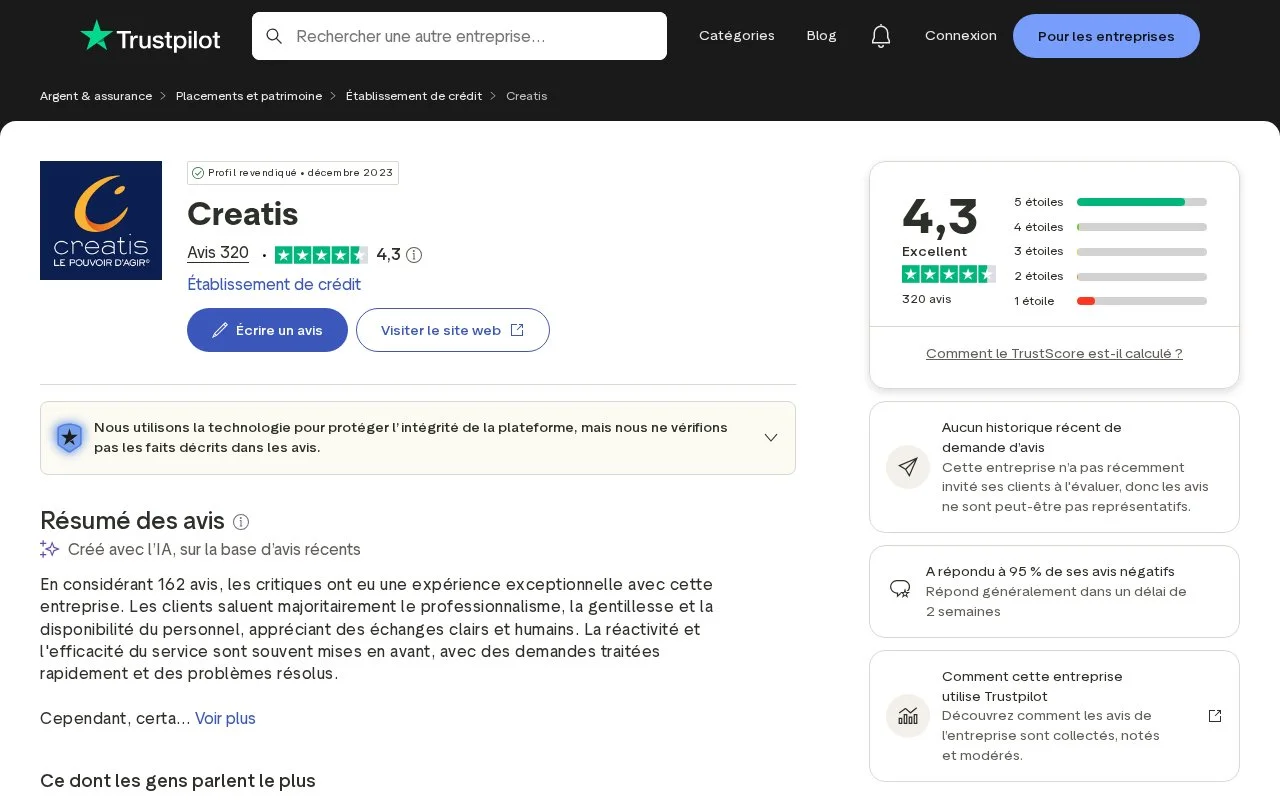 Avis clients sur Creatis : ce que disent vraiment les emprunteurs - creatis