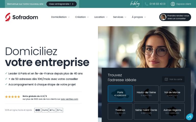 Sofradom : domiciliation d’entreprise à Paris et en Île-de-France